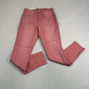 Seven 7 Ankle Skinny Pants Womens Size 6 Pink Mid Rise NWT